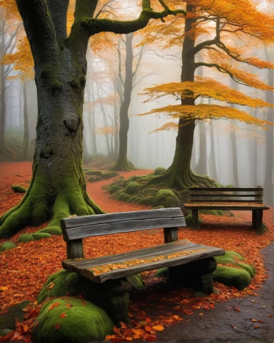 wooden bench,park bench,bench,benches,red bench,wood bench,autumn background,garden bench,autumn forest,autumn in the park,stone bench,autumn fog,autumn landscape,autumn scenery,autumn park,man on a bench,germany forest,school benches,bench by the sea,fall landscape,Illustration,Abstract Fantasy,Abstract Fantasy 06