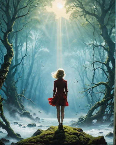 arrietty,ghibli,red riding hood,little red riding hood,mononoke,chihiro,alice in wonderland,darjeeling,girl with tree,studio ghibli,touhou,children's background,forest of dreams,forest background,fantasy picture,world digital painting,ballerina in the woods,fae,mystical portrait of a girl,minako,Conceptual Art,Fantasy,Fantasy 29