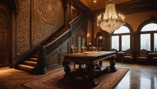 ornate room,victorian room,dark cabinetry,great room,victorian style,upstairs,victorian,staircase,interior design,mansion,danish room,old victorian,hallway,luxury home interior,winding staircase,victorian house,driehaus,opulently,dreamhouse,dark cabinets,Illustration,Retro,Retro 25