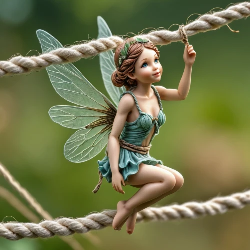 fairies aloft,little girl fairy,tinkerbell,faery,perched on a wire,faerie,garden fairy,fairy,tightrope walker,wooden swing,butterfly dolls,tightrope,vintage fairies,garden swing,worry doll,fairie,fairies,faires,wind bell,swinging,Photography,General,Realistic