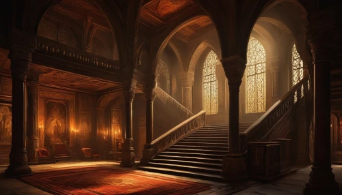 hall of the fallen,sacristy,the threshold of the house,hallway,church painting,theed,sanctuary,corridors,alcove,threshold,staircase,empty interior,haunted cathedral,cathedral,sanctum,doorways,world digital painting,corridor,stairway,labyrinthian,Art,Classical Oil Painting,Classical Oil Painting 42
