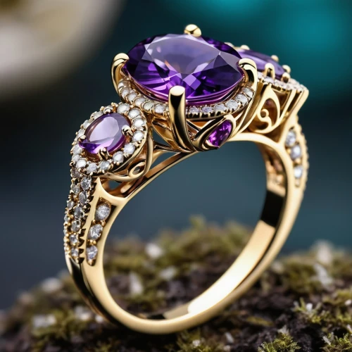 colorful ring,ring jewelry,ring with ornament,birthstone,gemstone,engagement ring,ringen,chaumet,amethyst,wedding ring,circular ring,engagement rings,finger ring,gemology,gemstones,diamond ring,gemstone tip,gold and purple,ring,purple and gold,Photography,General,Realistic