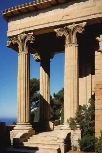 doric columns,greek temple,peristyle,temple of diana,agrigento,house with caryatids,leptis,erechtheion,temple of poseidon,knossos,roman temple,doric,three pillars,pillars,erechtheus,crillon,amphipolis,gennadius,caryatids,temple of hercules,Illustration,Retro,Retro 07