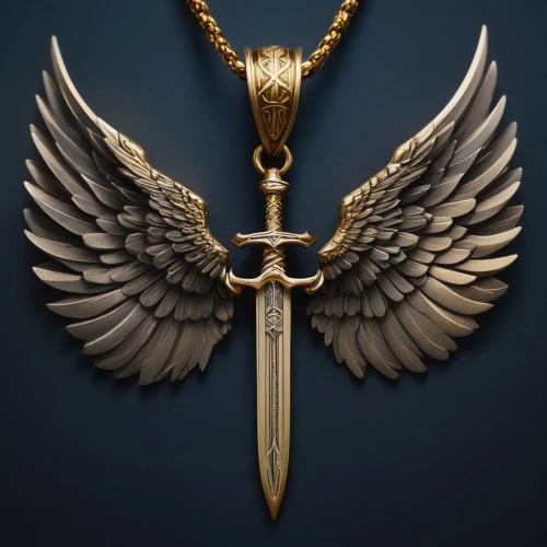 necklace with winged heart,archangel,caduceus,ankh,ormolu,garuda,schadler,seraph,seraphim,the archangel,gyrich,angeles,goldkette,winged heart,cherubim,angelfire,zoroastrianism,aquila,zoroastrian,aureum,Conceptual Art,Fantasy,Fantasy 01