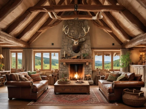 fireplace,fire place,cottars,family room,fireplaces,lodge,luxury home interior,log home,sitting room,wooden beams,living room,log fire,chalet,great room,livingroom,the cabin in the mountains,fireside,moose antlers,christmas fireplace,beautiful home,Photography,General,Natural