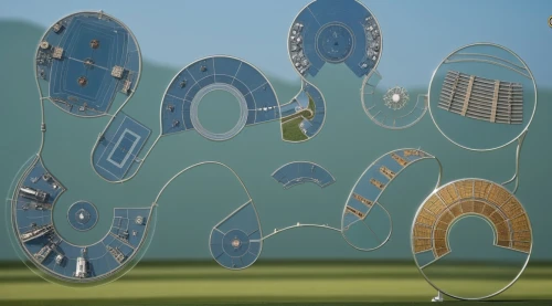 circular puzzle,cinema 4d,discs,golf course background,round metal shapes,nurbs,tracery,visualizer,kinetic art,futuroscope,steel sculpture,solar cell base,3d model,softimage,microworlds,3d rendering,micropolis,3d modeling,golftips,magnetos,Photography,General,Realistic