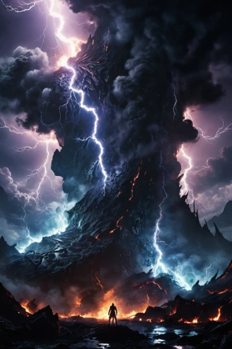 lightning storm,nature's wrath,thunderclouds,eruption,thunderstone,the eruption,thunderstorms,god of thunder,ragnarok,supercell,tormenta,volcanic eruption,mordor,calbuco volcano,storms,stormiest,storm,stormbringer,lightning strike,thors,Conceptual Art,Fantasy,Fantasy 33