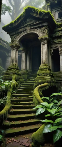labyrinthian,yavin,ruins,abandoned place,ancient city,mausoleum ruins,ancient house,lost place,ancient buildings,abandoned places,ancient ruins,ruin,moss landscape,verdant,lost places,theed,lostplace,philodendrons,ancient,hall of the fallen,Art,Classical Oil Painting,Classical Oil Painting 07