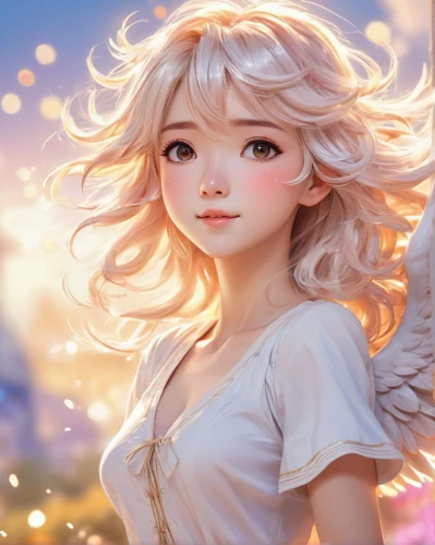 angel girl,lumi,angel,anjo,angelic,flower fairy,angel face,little girl fairy,fairy,fantasy portrait,angelnote,vintage angel,fae,eloise,portrait background,crying angel,suri,peignoir,faerie,winged heart,Illustration,Japanese style,Japanese Style 02