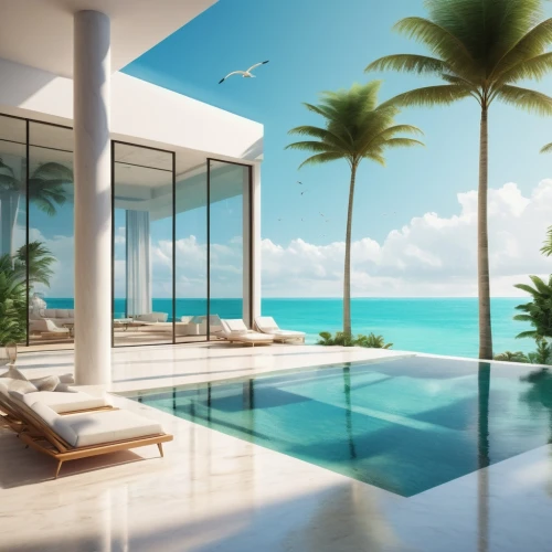 luxury property,pool house,tropical house,oceanfront,luxury home interior,holiday villa,3d rendering,infinity swimming pool,paradisus,dreamhouse,luxury bathroom,dream beach,beachfront,beach house,renderings,penthouses,luxury real estate,luxury home,amanresorts,south beach,Illustration,Realistic Fantasy,Realistic Fantasy 12