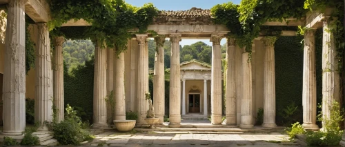 orangerie,temple of diana,pergola,villa d'este,jardiniere,colonnades,panagora,palladian,pillars,greek temple,colonnade,doric columns,giarratano,roman temple,gennadius,giardino,roman columns,palladianism,marble palace,columns,Illustration,Paper based,Paper Based 12