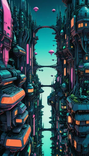 futuristic landscape,cybercity,fantasy city,tokyo city,metropolis,polara,cybertown,cyberia,cityscape,synth,areopolis,microdistrict,cyberpunk,colorful city,cyberworld,scifi,kaleidoscape,cyberscene,futuristic,tokyo,Illustration,Realistic Fantasy,Realistic Fantasy 46