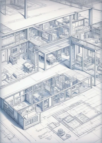 blueprints,manufactory,blueprint,warehouses,industrial plant,wireframe,arcology,blueprinting,industrial area,penciling,revit,microenvironment,industrial building,lofts,schematics,sketchup,warehousing,autodesk,wireframe graphics,buildout,Illustration,American Style,American Style 03