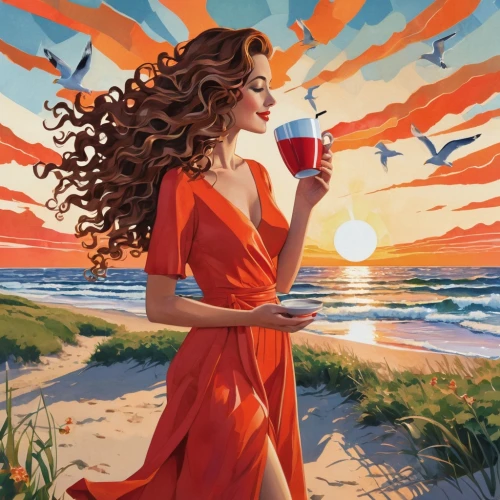 man in red dress,aperol,vettriano,wined,a glass of wine,sangria,glass of wine,red wine,red summer,campari,wild wine,wine,watercolor wine,bottle of wine,marsala,wineline,lady in red,rose wine,melisandre,pink wine,Art,Artistic Painting,Artistic Painting 44