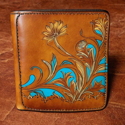 leatherwork,turquoise leather,orange floral paper,cardholder,wallet,wallets,floral and bird frame,belt buckle,leather goods,leaves case,leather compartments,copper frame,floral frame,floral silhouette frame,enamelled,purse,noteholders,handpainted,spartina,lacquerware,Conceptual Art,Daily,Daily 04