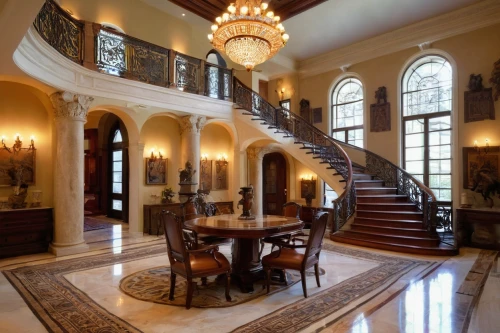 foyer,entrance hall,staircase,outside staircase,cochere,winding staircase,hallway,staircases,circular staircase,entryway,lobby,dining room,luxury home interior,mansion,breakfast room,interior decor,hotel hall,upstairs,downstairs,stairwell,Illustration,Children,Children 05
