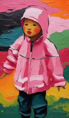 little girl with umbrella,nielly,little girl in wind,raincoat,crayon background,parka,rainwear,girl walking away,children's background,chalk drawing,colorful background,painter doll,girl with cloth,woman walking,colored crayon,cagoule,fabric painting,art painting,rainbow background,girl in cloth,Art,Artistic Painting,Artistic Painting 37
