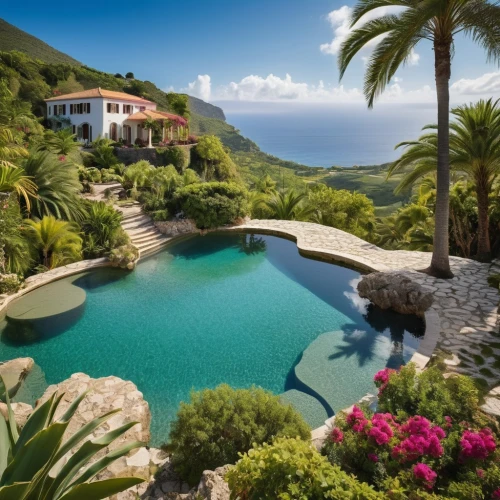 tropical island,holiday villa,italy liguria,pool house,tropical house,canary islands,outdoor pool,portofino,luxury home,beautiful home,infinity swimming pool,curacao,luxury property,mustique,provencal,south france,dreamhouse,home landscape,roof top pool,idyllic,Photography,General,Realistic