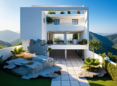 3d rendering,cubic house,house in mountains,render,3d render,modern house,renders,house in the mountains,fresnaye,roof landscape,3d rendered,holiday villa,dunes house,dreamhouse,home landscape,block balcony,beautiful home,sketchup,landscaped,model house,Photography,General,Realistic