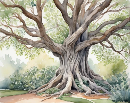 watercolor tree,rosewood tree,olive tree,fig tree,bodhi tree,argan tree,ficus,banyan,flourishing tree,watercolor background,oak tree,jaggery tree,argan trees,quercus,sacred fig,celtic tree,eucalypt,cardstock tree,angophora,dragon tree,Illustration,Paper based,Paper Based 22