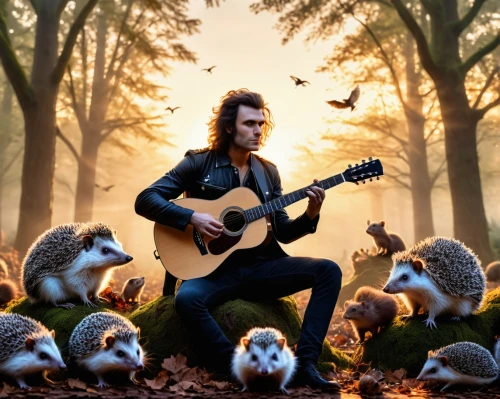 pied piper,racoon,raconteurs,rousseau,jonsi,musical rodent,foxley,impellitteri,monkeys band,racoons,gorgoroth,grinderman,bard,raccoons,vegard,dweezil,cavaquinho,troubadours,harnell,compositing,Photography,General,Realistic