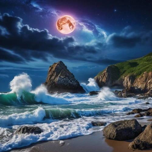 moon and star background,moonlit night,fantasy picture,moonlighted,sun moon,photo manipulation,blue moon,moonlit,moonrise,full moon,moondance,super moon,moonscapes,moonstruck,moon photography,dreamscapes,sea night,lunar eclipse,moonlight,lune,Photography,General,Realistic