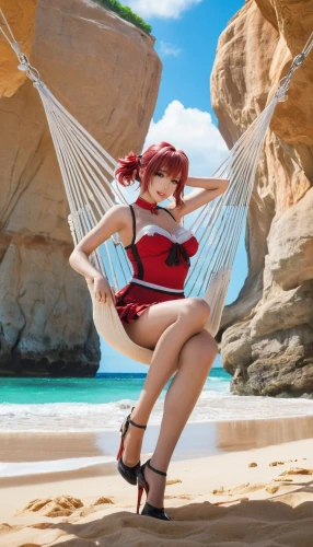 beach chair,machico,beach background,myrrha,scarlet sail,mitsuru,touhou,deckchair,cinnabar,pin-up model,pin-up girl,pin up girl,rumiko,red summer,swing,hammock,soejima,swinging,raiko,vi,Photography,General,Realistic