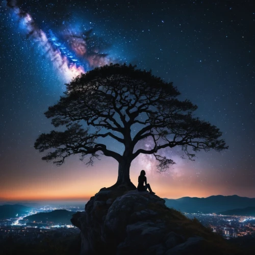 magic tree,isolated tree,lone tree,the night sky,night sky,the milky way,milky way,astronomy,paarl,galaxy,astronomical,star sky,the japanese tree,nightsky,strange tree,starscape,tree of life,auroral,fantasy picture,meteor,Photography,General,Fantasy