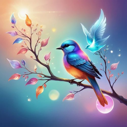 colorful birds,flower and bird illustration,blue birds and blossom,colorful background,bird painting,peace dove,beautiful bird,blue bird,decoration bird,dove of peace,bird flower,spring bird,bird illustration,ornamental bird,bird on branch,background colorful,bird on tree,nature bird,lovebird,spring leaf background,Illustration,Realistic Fantasy,Realistic Fantasy 01