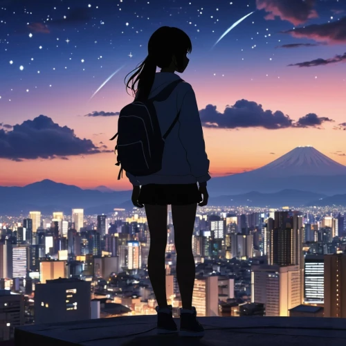 tanabata,clear night,silhouette art,night sky,japan's three great night views,starry sky,hikari,kaori,moon and star background,nightsky,mirai,night stars,falling stars,bocchi,the night sky,kanan,dusk background,himawari,silhouette,city lights,Photography,General,Realistic