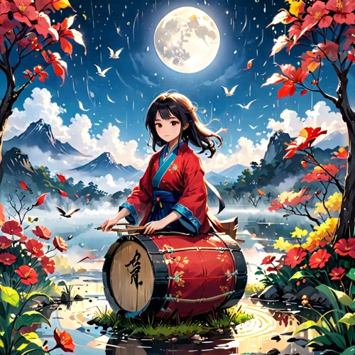 taiko,longmei,inuyasha,chuseok,guqin,guzheng,wooden drum,hand drums,daiko,kumiko,eiko,mei,mid-autumn festival,ghibli,field drum,drumming,sango,hanami,ranma,mononoke,Anime,Anime,General