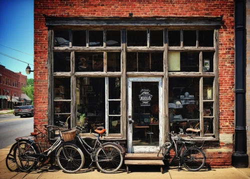 pittsboro,parked bikes,cyclery,bike land,bike city,nelsonville,jackson hole store fronts,almanzo,clarksdale,shepherdstown,general store,soulard,jonesborough,mercantile,storefronts,andersonville,store fronts,bikes,storefront,pedalers,Illustration,Abstract Fantasy,Abstract Fantasy 01