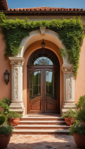 garden door,entryway,house entrance,front door,tuscan,entryways,entranceway,the threshold of the house,doorways,pergola,doorway,garden elevation,beautiful home,door trim,stucco frame,hacienda,loggia,entranceways,gold stucco frame,entrances,Art,Classical Oil Painting,Classical Oil Painting 05