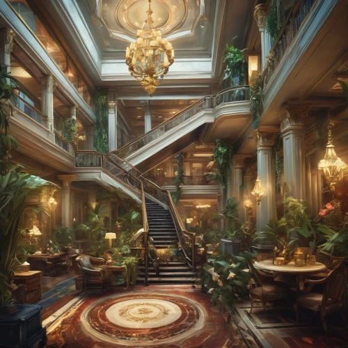 hotel lobby,dragon palace hotel,intercontinental,luxury hotel,emporium,venetian hotel,lobby,opulently,opulent,streamwood,atriums,grand hotel,opulence,grand hotel europe,driskill,hallway,hotel hall,cochere,art deco,ebbitt,Illustration,Paper based,Paper Based 04