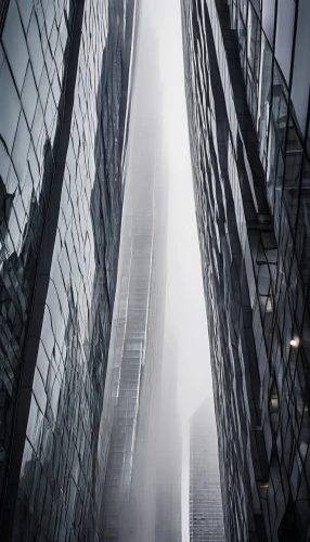 tall buildings,skyscraping,shard of glass,skyscrapers,skyscraper,highrises,skycraper,the skyscraper,dense fog,foggy day,supertall,cityscapes,metropolis,gotham,north american fog,city scape,veil fog,high fog,high rises,ctbuh,Illustration,Black and White,Black and White 35
