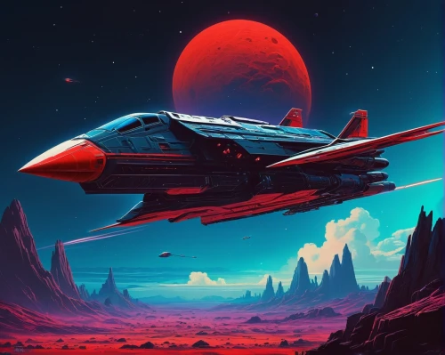 gradius,interceptor,extrasolar,vulcans,rocinante,red planet,planetrx,starship,sci fiction illustration,vulcania,stardrive,nightfighter,starfighter,starlink,earthrace,scifi,nms,aerospace,space art,sci - fi,Conceptual Art,Sci-Fi,Sci-Fi 12