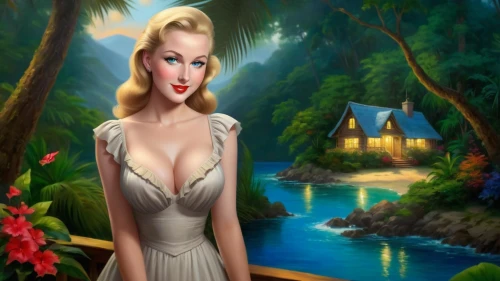 the blonde in the river,maureen o'hara - female,mamie van doren,marylyn monroe - female,marilyn monroe,connie stevens - female,background ivy,jane russell-female,ziegfeld,dita,fantasy picture,secret garden of venus,girl on the river,hollywoodland,ninfa,world digital painting,monroe,merilyn monroe,amazonica,blonde woman