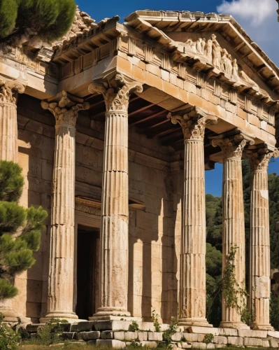 greek temple,temple of diana,segesta,caesonia,roman temple,doric columns,acropolis,paestum,erechtheus,hellas,erechtheion,peristyle,baalbek,akropolis,panagora,capitolium,atenas,agrigento,temple of hercules,the parthenon,Illustration,American Style,American Style 04