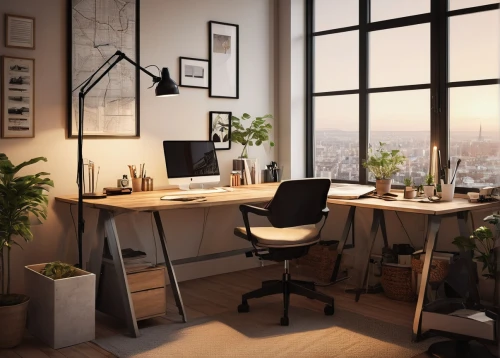 office desk,modern office,blur office background,working space,desk,office chair,furnished office,creative office,office,offices,bureaux,desks,workspaces,work space,desk lamp,workstations,study room,work desk,workspace,loft,Illustration,American Style,American Style 10