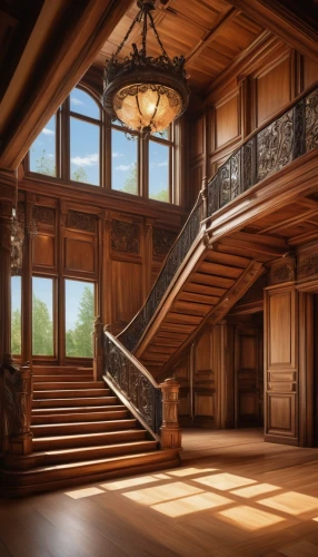 outside staircase,staircase,wooden stairs,banisters,upstairs,wooden beams,staircases,attic,the threshold of the house,winding staircase,hardwood floors,woodwork,cochere,stairs,banister,stair,wooden stair railing,stairway,wooden floor,empty interior,Art,Artistic Painting,Artistic Painting 37