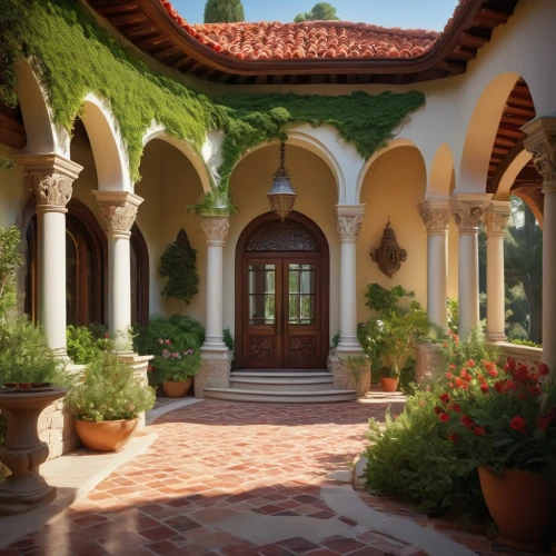 entryway,archways,hacienda,entryways,house entrance,breezeway,entranceway,porch,entranceways,patio,courtyards,front porch,loggia,doorways,cochere,the threshold of the house,pergola,garden door,garden elevation,orangery,Art,Classical Oil Painting,Classical Oil Painting 15