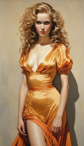 blonde woman,orange,sobchak,golden haired,yellow orange,girl in cloth,orange robes,currin,orange color,oranje,oil painting,vanderhorst,golden color,female model,couturier,botero,minogue,italian painter,orange cream,khnopff,Conceptual Art,Fantasy,Fantasy 07