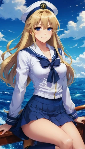 bismarck,atago,kantai collection sailor,marineau,delta sailor,michiru,warspite,katsuragi,naval,at sea,kriegstein,ocean background,sunohara,tohru,himi,sailor,nautical star,gambier,honolulu,leberecht,Illustration,Japanese style,Japanese Style 03