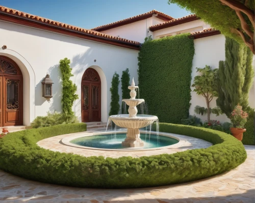 3d rendering,decorative fountains,landscaped,3d render,render,3d rendered,landscape designers sydney,artificial grass,landscaping,hacienda,stone fountain,landscape design sydney,beautiful home,topiaries,topiary,dreamhouse,holiday villa,luxury property,garden decoration,garden elevation,Art,Classical Oil Painting,Classical Oil Painting 31