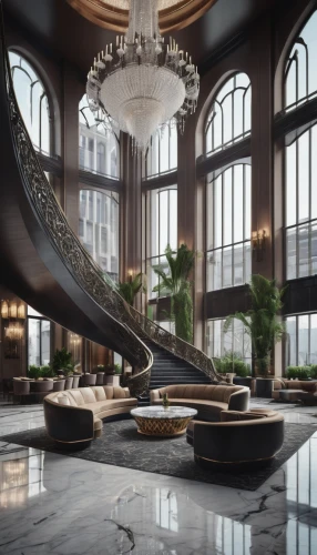 luxury home interior,grand piano,hotel lobby,luxury hotel,lobby,circular staircase,largest hotel in dubai,mansion,winding staircase,marble palace,floor fountain,staircase,venetian hotel,penthouses,spiral staircase,luxury property,habtoor,luxe,dragon palace hotel,amanresorts,Illustration,Realistic Fantasy,Realistic Fantasy 47