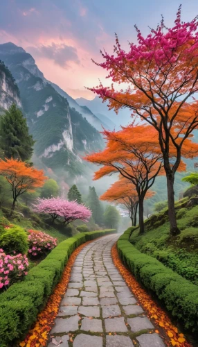 nature wallpaper,beautiful landscape,japan landscape,nature landscape,landscape background,beautiful japan,splendid colors,splendor of flowers,mountain landscape,nature background,colorful background,the valley of flowers,tree lined path,hiking path,landscape nature,south korea,autumn landscape,purple landscape,background colorful,natural scenery,Photography,General,Realistic