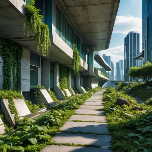 ecotopia,scampia,arcology,biopolis,urban design,biopiracy,microhabitats,urban landscape,greentech,futuristic architecture,futuristic landscape,interlace,overgrowth,skyways,tunnel of plants,roof garden,green living,terraformed,urbanworld,greenspaces,Photography,General,Realistic