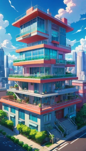 sky apartment,honolulu,apartment block,apartment building,aoyama,microdistrict,gakuen,cybertown,kamurocho,cybercity,apartment complex,residential,lusaka,susukino,colorful city,modern architecture,residential tower,density,condos,isozaki,Illustration,Japanese style,Japanese Style 03