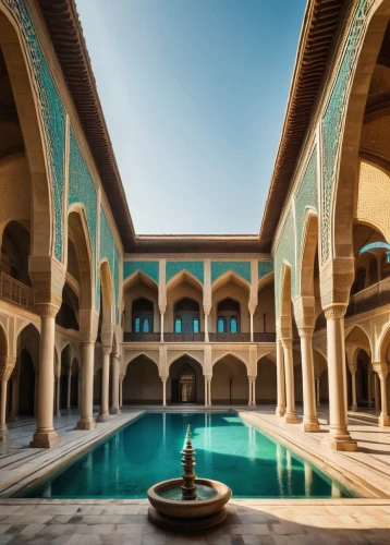 persian architecture,iranian architecture,alhambra,kashan,yazd,alcazar of seville,morocco,la kasbah,moroccan pattern,islamic architectural,umayyad palace,caravansary,kasbah,inside courtyard,marrakesh,meknes,andalus,ibn tulun,marocco,deruta,Conceptual Art,Fantasy,Fantasy 10