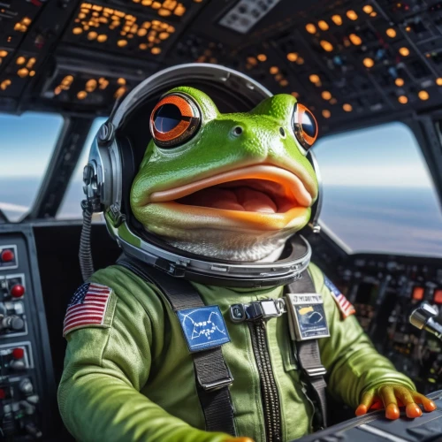 pepe,leaupepe,kermit,usaf,copilot,perroncel,kekionga,cowabunga,starfox,frog background,frogman,piloting,flightsafety,earthrace,superscooper,skadavy,cockpit,skadden,geico,space tourism,Photography,General,Realistic